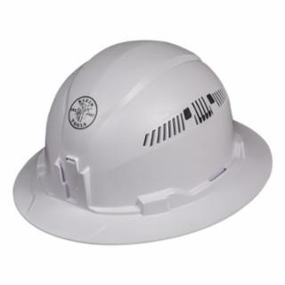 Klein Tools 60401 Hard Hat, Vented, Full Brim Style, White