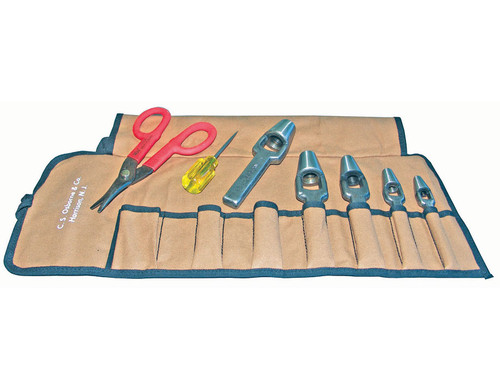 C.S. OSBORNE 7PC. ARCH PUNCH & TOOL SET W/TOOL ROLL