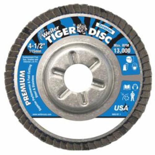 WEILER 4-1/2" TIGER FLAP DISC ZIRCONIUM 120-GRIT 7