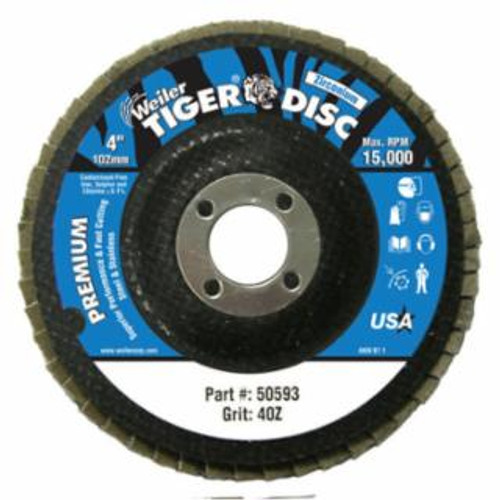 WEILER 4" TIGER ANGLED ABRASIVEDISC 40 Z GRIT 5/8 AH