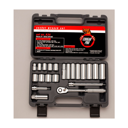 Wright Tool A34 21 pc 3/8" Drive Socket Setwright Alli (1 SET)