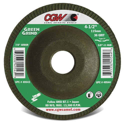 CGW ABRASIVES 4-1/2x7/8 36GRIT T27 49543