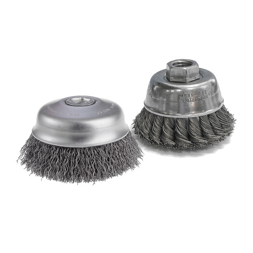 CGW Abrasives 60100 6 Cupknt 035 1 Row 5/8-11Ah Wire Brush Cup, 6 Pack