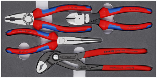 KNIPEX 4 Pc Basic Pliers Set in Foam Tray 002001V15