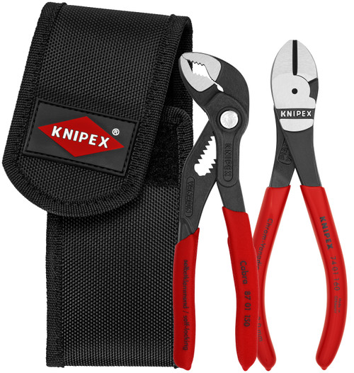 KNIPEX 2 Pc Mini Pliers In Belt Pouch (74 01 160 & 87 01 125) 002072V02