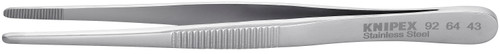 Knipex 92 64 43 Stainless Steel Gripping Tweezers-Blunt Tips