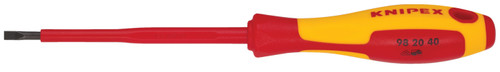 KNIPEX Slotted Screwdriver, 4"-1000V Insulated, 5/32" tip 982040