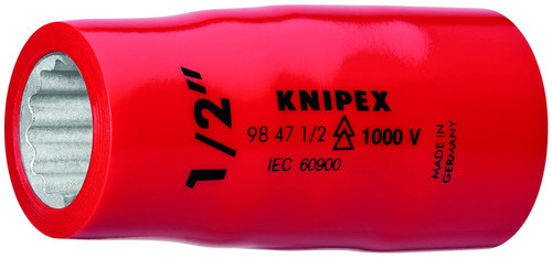 KNIPEX Hex Socket, 1/2" Drive-1000V Insulated 1/2" 98471/2"