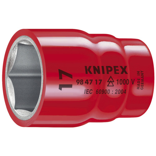 KNIPEX Hex Socket, 1/2" Drive-1000V Insulated, 19 mm 984719