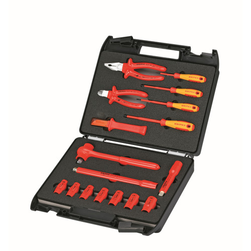 KNIPEX 17 Pc Compact Tool Set w/ Case, 1000V Insulated 989911