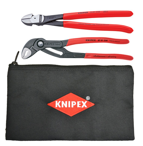 Knipex 2 Pc Pliers Set With Keeper (87 01 250, 74 01 250, 9K 00 19 12 US) 9K0080115US