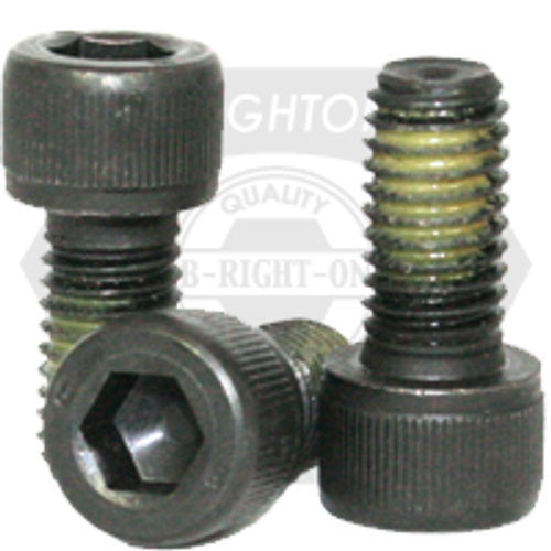 3/8"-24 x 1 3/4" Socket Head Cap Screws, Fine, Alloy, Nylon-Patch Thermal Black Oxide, Partially Threaded, Qty 100