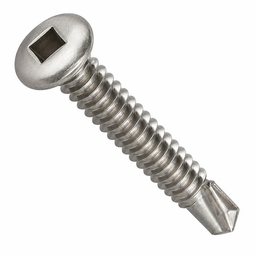 1/4"-14 x 1 3/4" Self-Drilling Screws, Square Drive Pan Head, #3 Point BSD, 410 Stainless Steel, Full Thread, Hardened, Qty 200