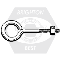 5/16"-18 x 4" Eye Bolt w/ Nuts, 18-8 Stainless Steel A2, Qty 50