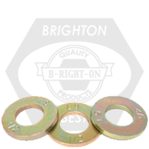 7/16" L-9 SAE Tension Flatwasher 7/16", Alloy, Zinc-Yellow Cr+3 (U.S.A.), Qty 50