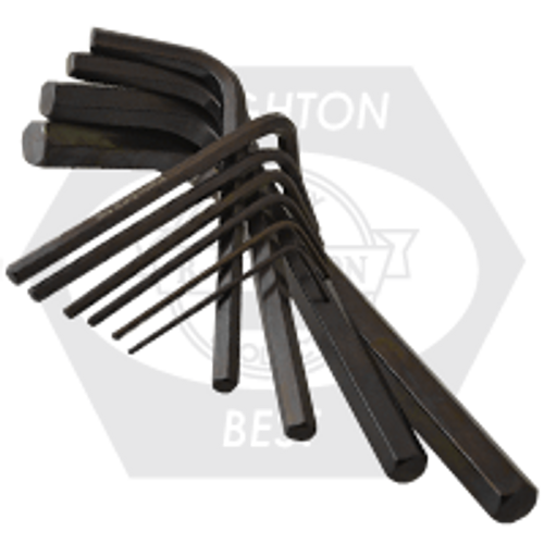 10 Pc Set 6" T Handle 3/32-3/8 USA Hex Key, Alloy, Steel Set, Plain, Qty 1
