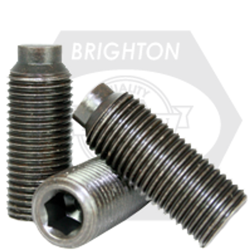 #6-32 x 7/16" Socket Set Screws 1/2 Dog Point, Coarse, Alloy, Black Oxide, Qty 100
