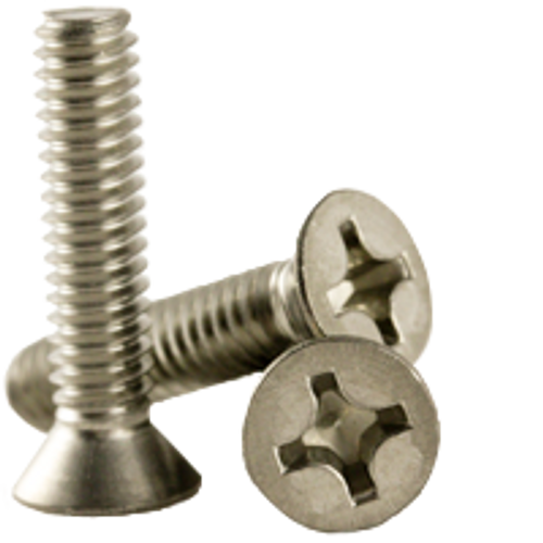 #4-40 x 1" UNC Phil Flat Head-100Degree Machine Screws Phillips Flat Head, Coarse, 18-8 Stainless Steel A2, Fully Threaded, Qty 1000