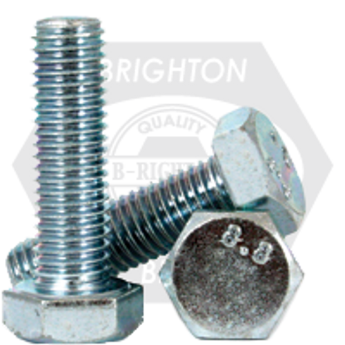 M20-1.50 x 140 mm DIN 960 Hex Cap Screws 8.8, Extra Fine, Med. Carbon Zinc Cr+3, Partially Threaded, Qty 10