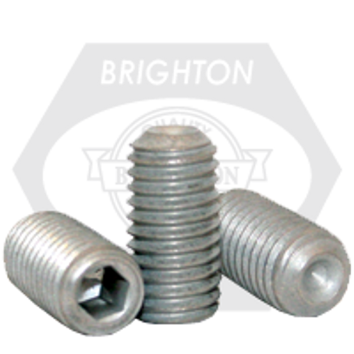 5/8"-11 x 7/8" Socket Set Screws Cup Point, Coarse, Alloy, Zinc-Bake Cr+3, Qty 50
