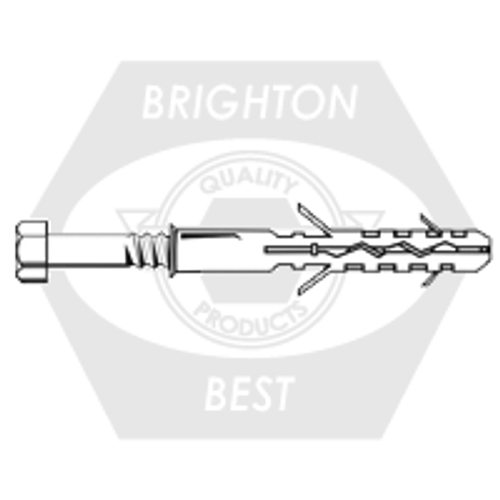 Mql M10 x 140 mm W Screw T40 Mungo Nylon Framing Anchor #1060114, Qty 50