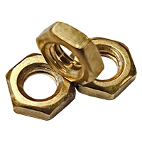 M6-1.00 Metric Brass Hex Thin Nut, DIN 439, Qty 1500