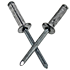 Asmg 62-64 3/16 (.063-.250) Alum/Steel Zinc Dome Head Multi-Grip Type Blind Rivets, Qty 500