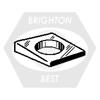 3/8" Square Bevel Malleable Iron Washers, Zinc Cr+3, Qty 600