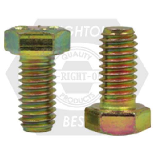 3/8"-24 x 2" Hex Cap Screws, Grade 8, Zinc-Yellow Cr+6 Bake, Partially Threaded, Fine, Made in China, Qty 550