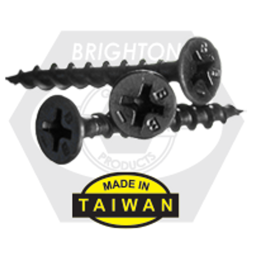 #7-9 x 2" Proferred Drywall Screws, Phillips Bugle Head, Black Phosphated Finish (Taiwan), Coarse, Qty 3500