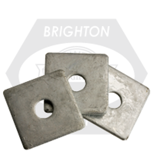 5/8" x 2 1/2" x 0.250 Square Plate Washers, HDG Hot-Dipped Galvanized, Qty 100
