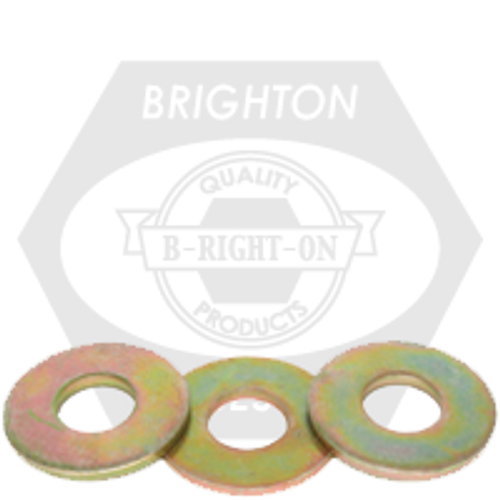 1 1/8" USS Flat Washers Thru-Hardened Zinc-Yellow Cr+6 (U.S.A.), Qty 200