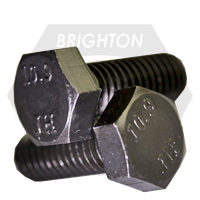 M10-1.25 x 45 mm, DIN 961, Fine, Hex Cap Screws, Class 10.9, DIN 961, Fine, Alloy, Plain Finish, Fully Threaded, Qty 500