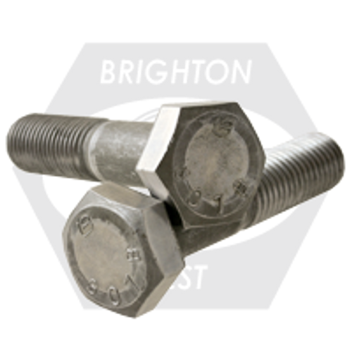 7/8"-9 x 8" A307 Grade B Heavy Hex Bolts Coarse, Plain Finish, Partially Threaded, Qty 30