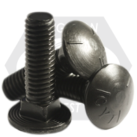 1/2"-13 x 1 3/4" Carriage Bolts, Grade 5 Coarse, Plain Finish, Fully Threaded, Qty 375