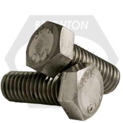 1"-8 x 16" Hex Bolts A307 Grade A, Coarse, Low Carbon, Plain Finish, Partially Threaded, Qty 12