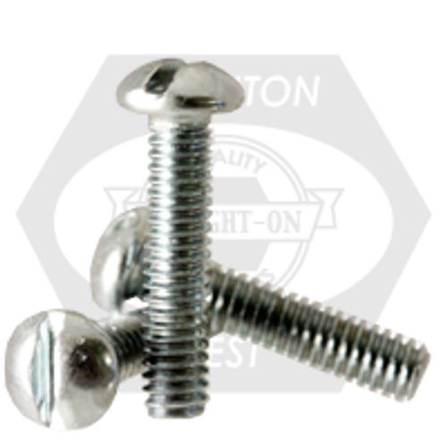 #10-32 x 3 1/4" Machine Screw Round Head Slotted Zinc Cr+3, Fully Threaded, Qty 1500
