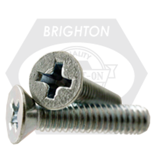 #8-32 x 2 1/4" Flat Head Phillips Machine Screw Flat Head Philips Zinc Cr+3, Fully Threaded, Qty 1500