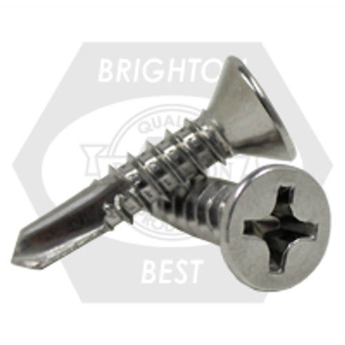 1/4"-14 x 2 1/2" Indent Hwh,Med Duty #3 Point Teks Self Drilling Screws (Inch), Bulk- Climaseal, Fully Threaded, Qty 1000