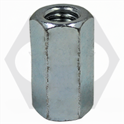 M24-3.00 x af=36 x 72 Metric Hex Coupling Nuts, Class 6, DIN 6334, Zinc Cr+3, Qty 40