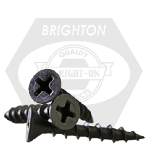 #9 x 2 1/4" Particle Board Screws Flat Head Phillips Black Phos, Hardened, Qty 2000