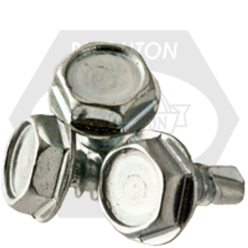 #12-14 x 1 3/4" Indent Hwh Unslot,#3 Point Self Drilling Screws Zinc Cr+3, Fully Threaded, Qty 1300