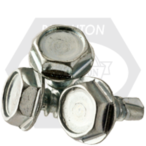 1/4"-14 x 6" Indent Hwh Unslot,#3 Point Self Drilling Screws Zinc Cr+3, Fully Threaded, Qty 400
