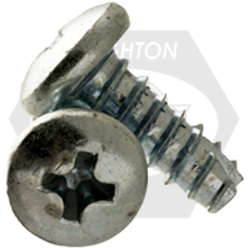 #10-16 x 1 1/2" Indent Hwh Slot Thread Cutting Screws, Type 25(Bt) Zinc Cr+3, Fully Threaded, Qty 2300