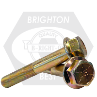 5/8"-18 x 2 1/2" Fine Gr.8 Indent Hex Flange Screw (Frame Bolt / Non Serrated) Zy Cr+6 Bake, Fully Threaded, Qty 120