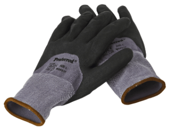 M Black Nitrile / Gray Liner With Palm Dots Proferred Industrial Gloves, Qty 6