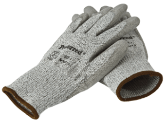 XXL Cut Level 2_Gray Pu / Gray Hppe Liner Proferred Cut Resistant Gloves, Qty 6