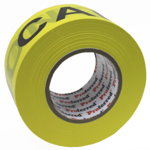2.8In x 1000Ft, 0.035mm (1.3Mil) Caution Tape Proferred Yellow / Black Caution Tape, Qty 16