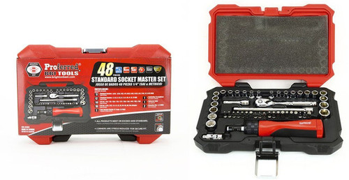 1/4" Drive 48 Piece (SAE & Metric) SAE & Metric Proferred Socket Master Set, Qty 1