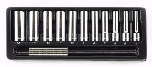 11 pc 6 Point Standard Metric Proferred 1/4" Drive Standard Metric Socket Set, Qty 1